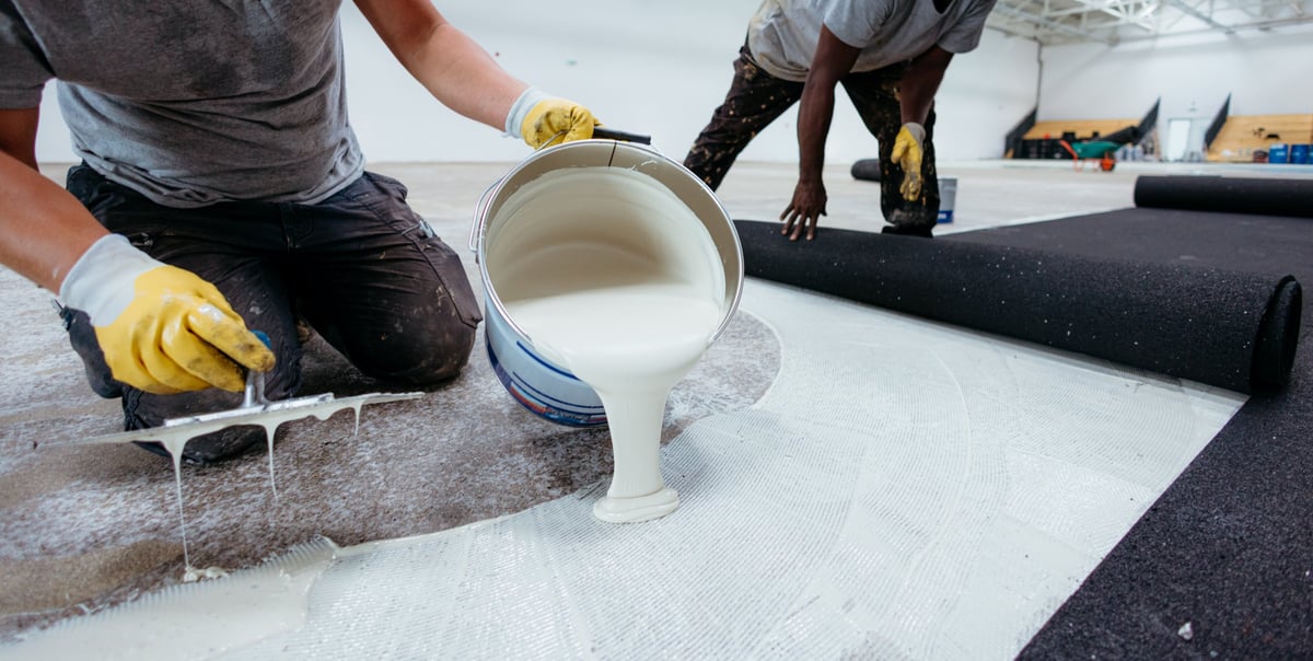 Large tile floor installation