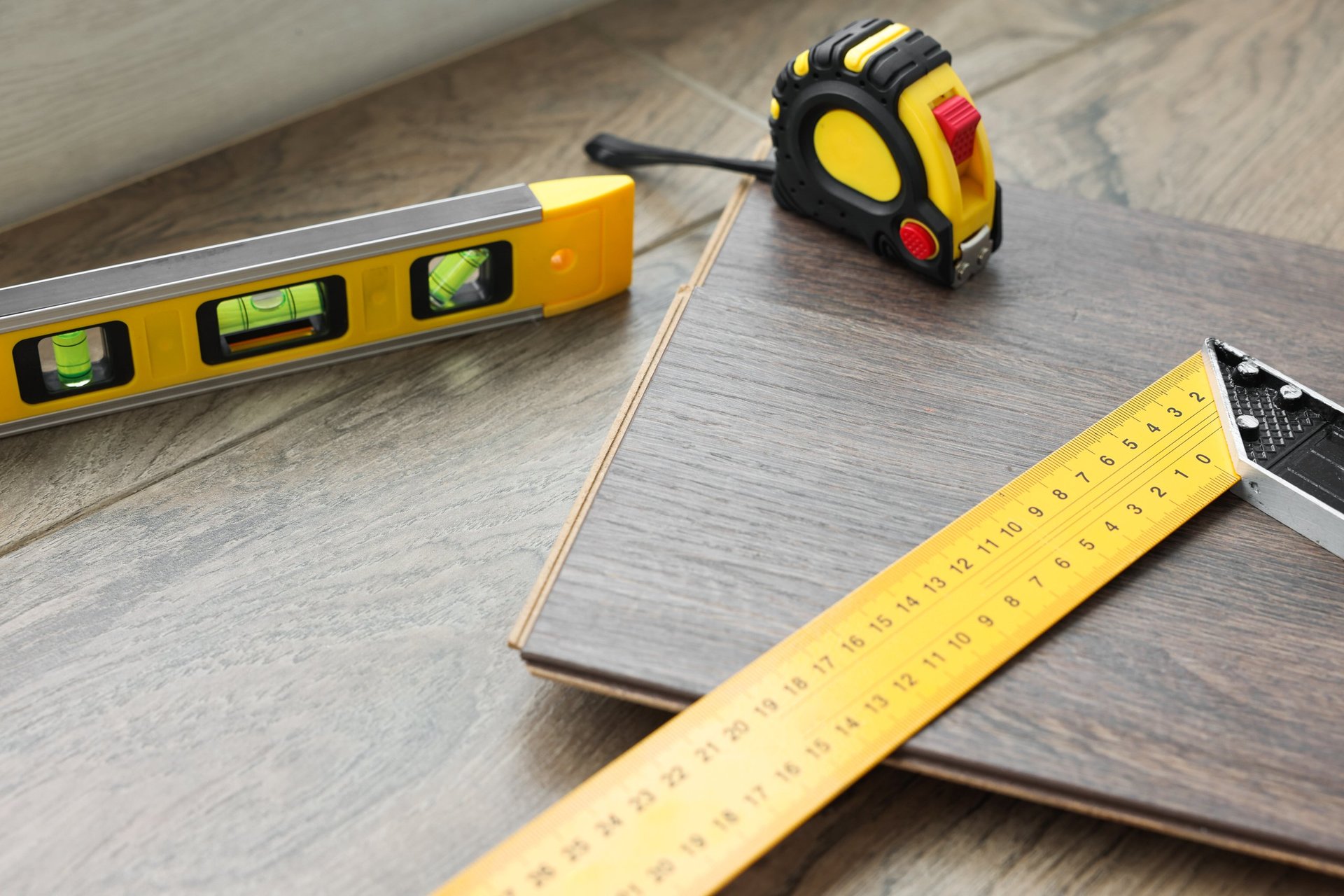 Measuring tools and flooring materials